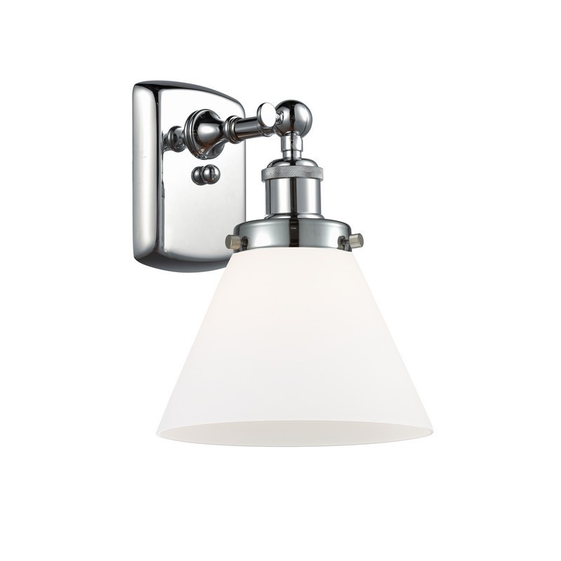 INNOVATIONS LIGHTING 916-1W-G41 BALLSTON LARGE CONE 1 LIGHT 8 INCH MATTE WHITE GLASS WALL SCONCE