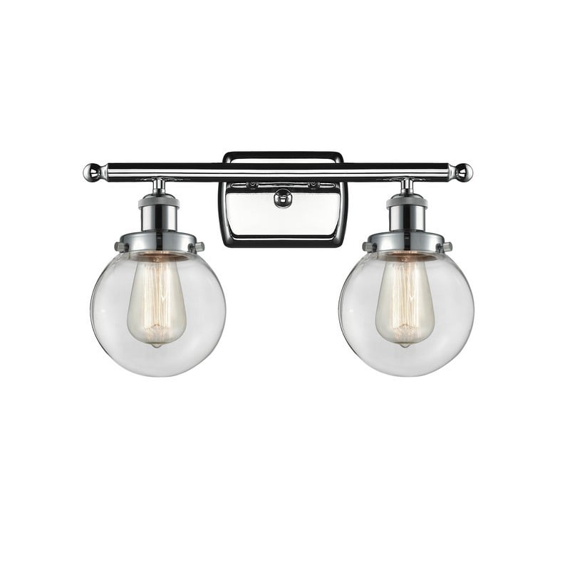 INNOVATIONS LIGHTING 916-2W-G202-6 BALLSTON BEACON 2 LIGHT 16 INCH CLEAR GLASS VANITY LIGHT