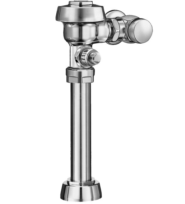 SLOAN 3010029 ROYAL 111 HL 1.6 GPF TOP SPUD SINGLE FLUSH EXPOSED MANUAL WATER CLOSET FLUSHOMETER WITH FRONT OF VALVE HANDLE AND METAL INDEX PUSH BUTTON - POLISHED CHROME