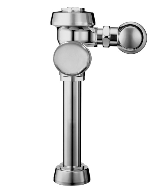 SLOAN 3010030 ROYAL 111 HL3 1.6 GPF TOP SPUD SINGLE FLUSH EXPOSED MANUAL WATER CLOSET FLUSHOMETER WITH FRONT OF VALVE HANDLE AND 3 INCH METAL OSCILLATING PUSH BUTTON - POLISHED CHROME