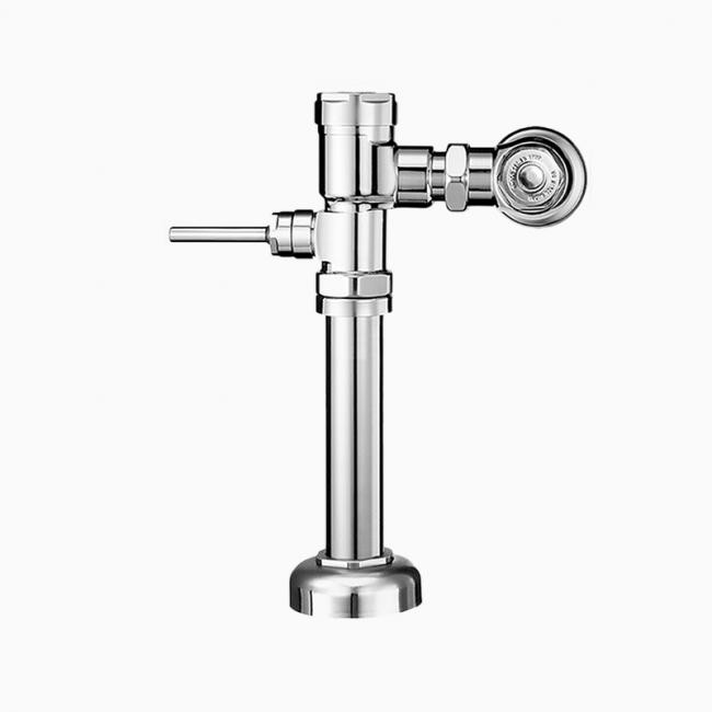 SLOAN 3070017 GEM-2 111 XL WWT YO 1.6 GPF TOP SPUD SINGLE FLUSH WHITWORTH THREAD EXPOSED MANUAL WATER CLOSET FLUSHOMETER WITH ADAPTER AND ANGLE STOP BUMPER - POLISHED CHROME