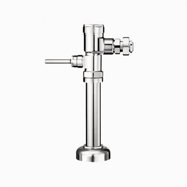 SLOAN 3070260 GEM-2 112-1.6 U YG 1.6 GPF TOP SPUD SINGLE FLUSH EXPOSED MANUAL WATER CLOSET FLUSHOMETER WITH 1 1/4 INCH FLUSH CONNECTION AND ANGLE STOP EXTENDED BUMPER - POLISHED CHROME