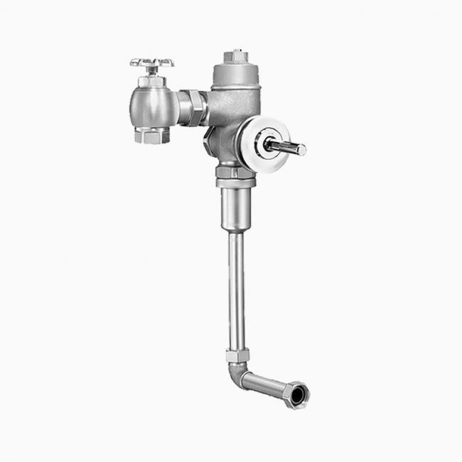 SLOAN 3143244 NAVAL 195-1 6 3/4 LDIM XYV L 1.0 GPF 6 3/4 LDIM REAR SPUD SINGLE FLUSH CONCEALED MANUAL URINAL FLUSHOMETER WITH LESS VACUUM BREAKER AND METAL INDEX PUSH BUTTON - ROUGH BRASS