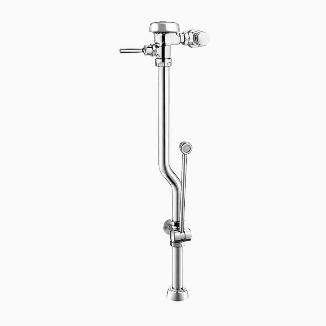 SLOAN 3919810 ROYAL BPW 1005-1.6 SG 1.6 GPF TOP SPUD SINGLE FLUSH EXPOSED MANUAL WATER CLOSET BEDPAN WASHER FLUSHOMETER WITH SANIGARD HANDLE AND 1.5 INCH OFFSET - POLISHED CHROME