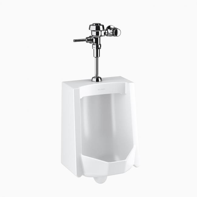 SLOAN 10001001 WEUS1000.1001 SU1009 WALL MOUNT STANDARD URINAL AND ROYAL 186 FLUSHOMETER - WHITE