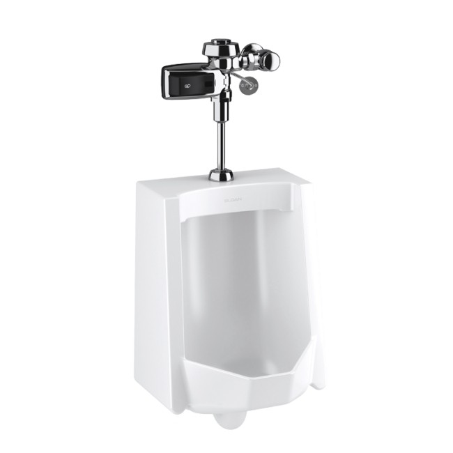 SLOAN 10001302 WEUS1000.1302 SU1009 WALL MOUNT URINAL AND ROYAL 186 SMOOTH FLUSHOMETER - WHITE