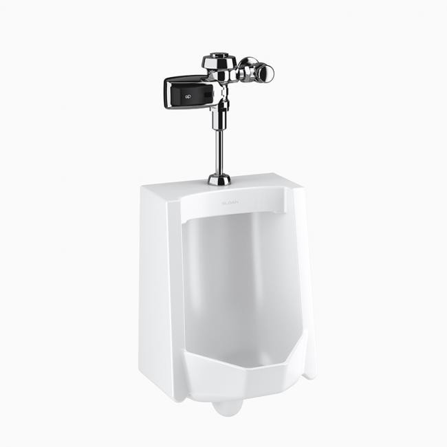 SLOAN 10001403 WEUS1000.1403 SU1009 WALL MOUNT URINAL AND ROYAL 186 SMOOTH FLUSHOMETER - WHITE