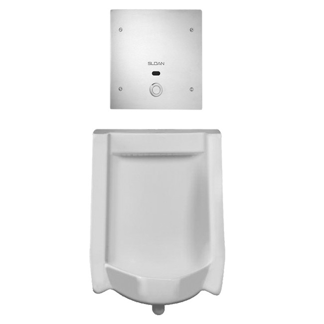 SLOAN 10101313 WEUS1010.1313 SU1010 WALL MOUNT URINAL AND ROYAL 195 ESS FLUSHOMETER - WHITE