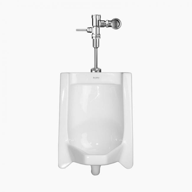 SLOAN 12051004 WEUS1205.1004 SU1209 WALL MOUNT URINAL AND GEM-2 186 FLUSHOMETER - WHITE
