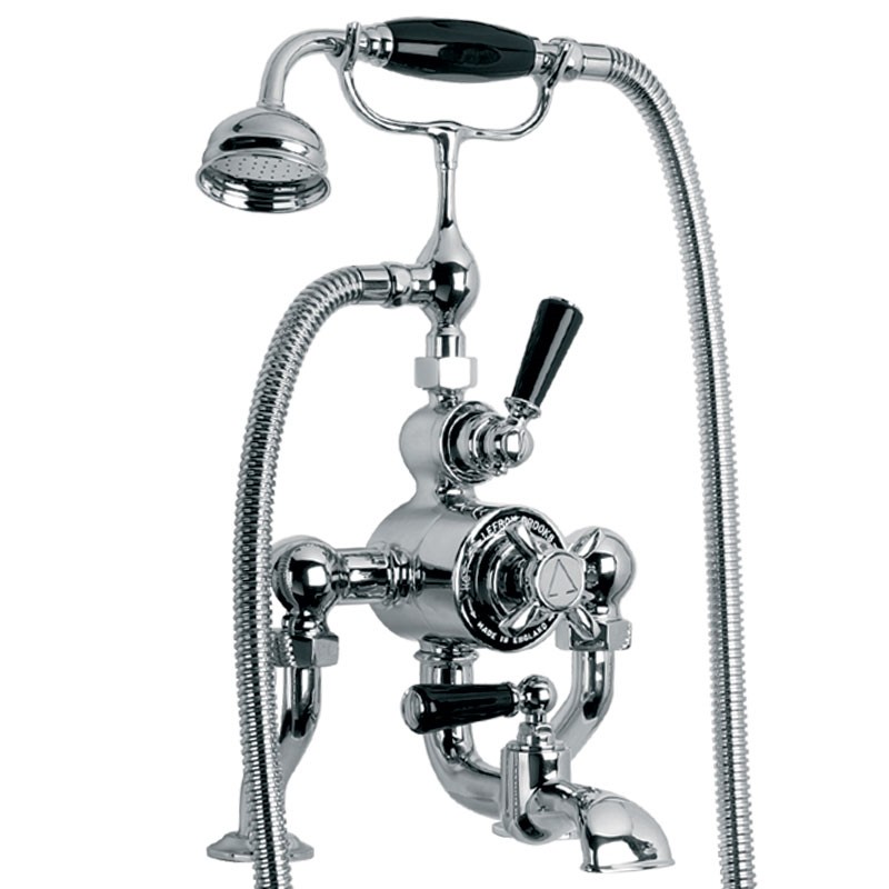 LEFROY BROOKS BL-8823 CLASSIC 16 3/4 INCH TWO HOLES DECK MOUNT EXPOSED THERMOSTATIC TUB FILLER WITH HANDSHOWER