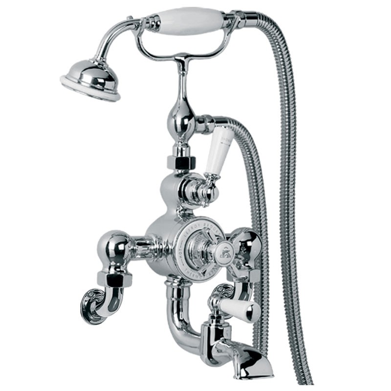 LEFROY BROOKS GD-8823/WM CLASSIC 14 1/4 INCH TWO HOLES WALL MOUNT EXPOSED THERMOSTATIC TUB FILLER WITH HANDSHOWER