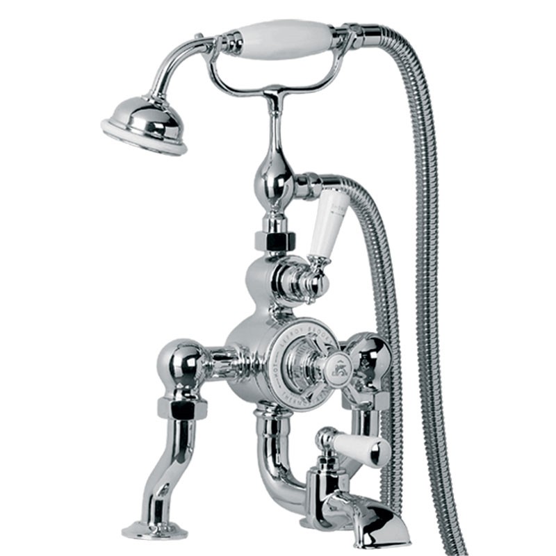 LEFROY BROOKS GD-8823 CLASSIC 16 3/4 INCH TWO HOLES DECK MOUNT EXPOSED THERMOSTATIC TUB FILLER WITH HANDSHOWER