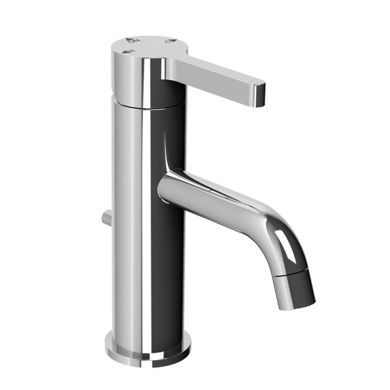 LEFROY BROOKS K1-9026 KAFKA 7 1/8 INCH SINGLE HOLE DECK MOUNT BASIN MIXER WITH VOLUME CONTROL AND POP-UP WASTE