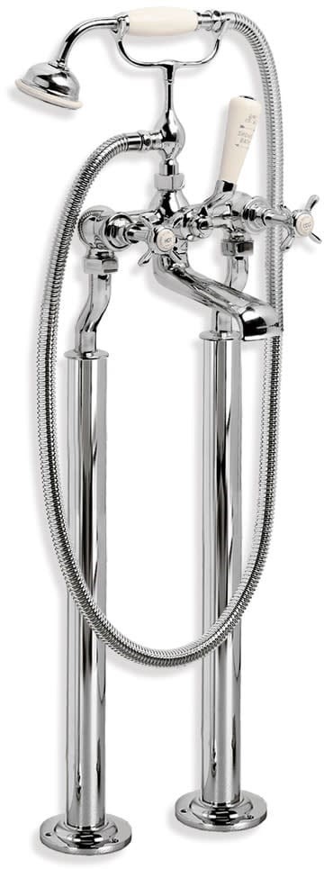 LEFROY BROOKS LB-1144 CLASSIC 43 INCH TWO HOLES FLOOR MOUNT TUB FILLER WITH HANDSHOWER