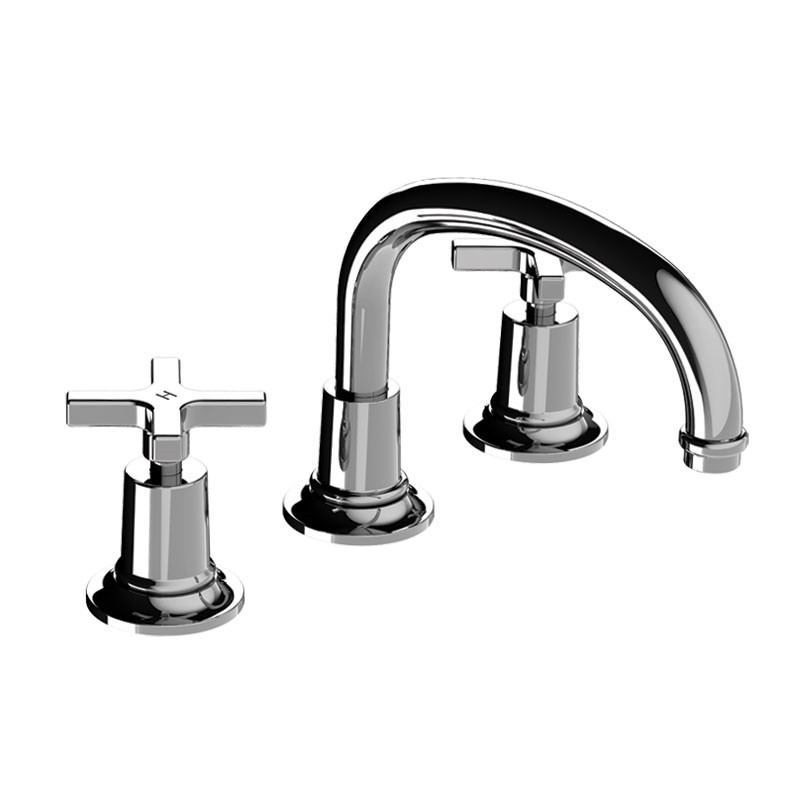 LEFROY BROOKS M2-1124 FLEETWOOD 5 3/4 INCH THREE HOLES DECK MOUNT BASIN MIXER WITH CROSS HANDLES