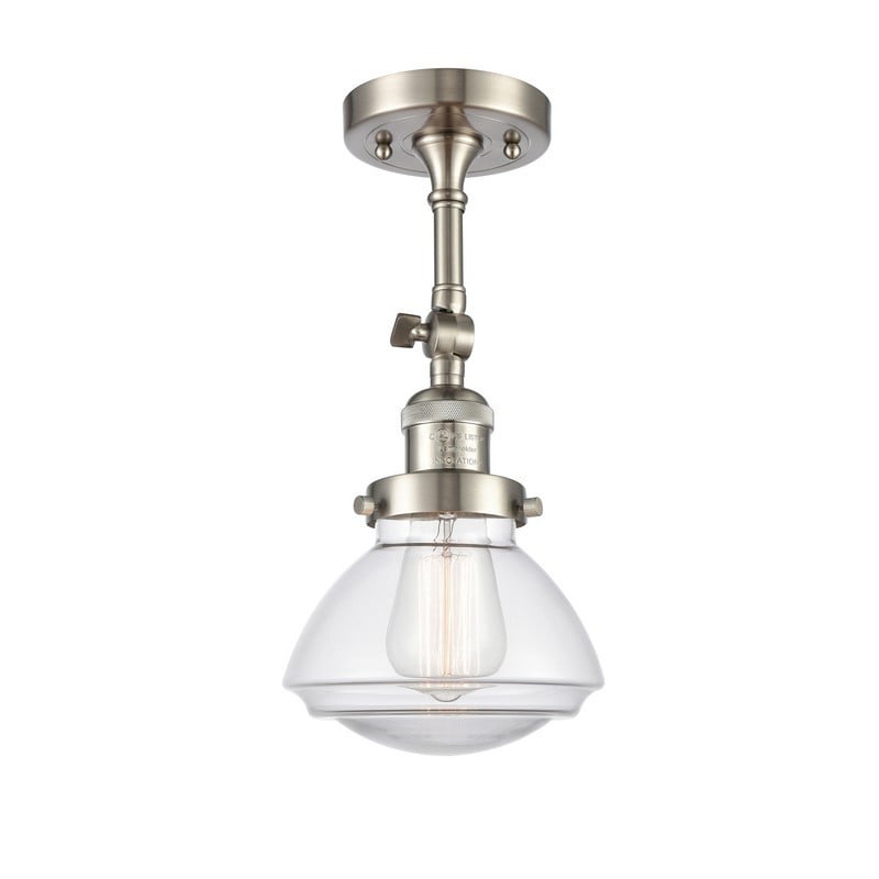 INNOVATIONS LIGHTING 201F-G322 FRANKLIN RESTORATION OLEAN 1 LIGHT 6 3/4 INCH CLEAR GLASS SEMI-FLUSH MOUNT LIGHT