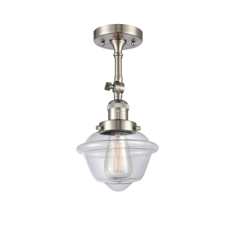 INNOVATIONS LIGHTING 201F-G532 FRANKLIN RESTORATION SMALL OXFORD 7 1/2 INCH ONE LIGHT CLEAR GLASS SEMI-FLUSH MOUNT LIGHT