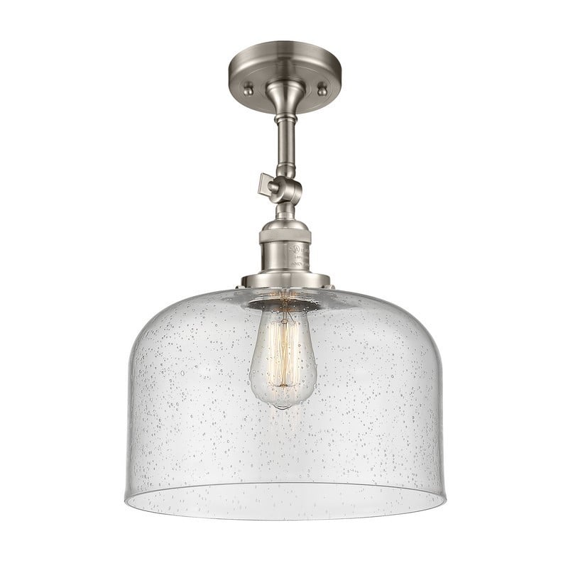 INNOVATIONS LIGHTING 201F-G74-L FRANKLIN RESTORATION X-LARGE 12 INCH ONE LIGHT SEEDY GLASS SEMI-FLUSH MOUNT LIGHT