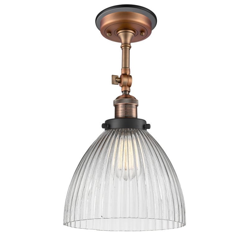 INNOVATIONS LIGHTING 201FBP-G222 FRANKLIN RESTORATION SENECA FALLS 1 LIGHT 9 1/2 INCH CLEAR GLASS SEMI-FLUSH MOUNT LIGHT