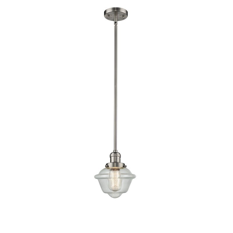 INNOVATIONS LIGHTING 201S-G534 FRANKLIN RESTORATION SMALL OXFORD 7 1/2 INCH ONE LIGHT SEEDY GLASS MINI PENDANT