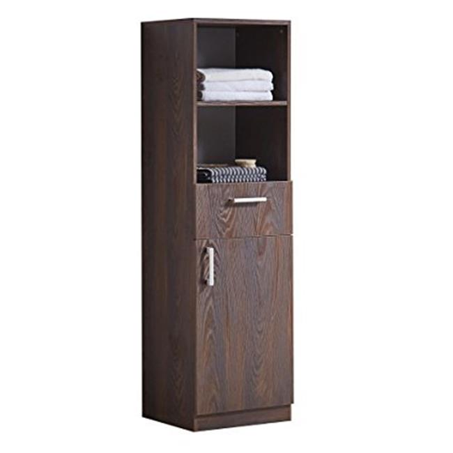 INFURNITURE IN3571-BR 71 INCH SIDE CABINET IN BROWN ELM WOOD