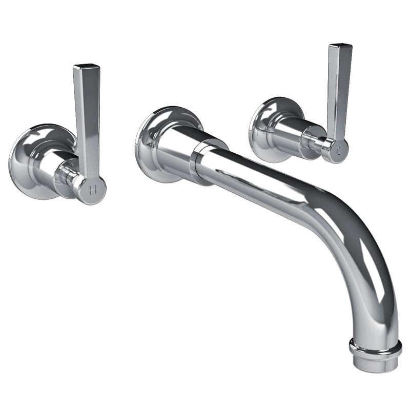 LEFROY BROOKS M2-2401 FLEETWOOD 3 1/8 INCH THREE HOLES WALL MOUNT TUB FILLER WITH LEVER HANDLES