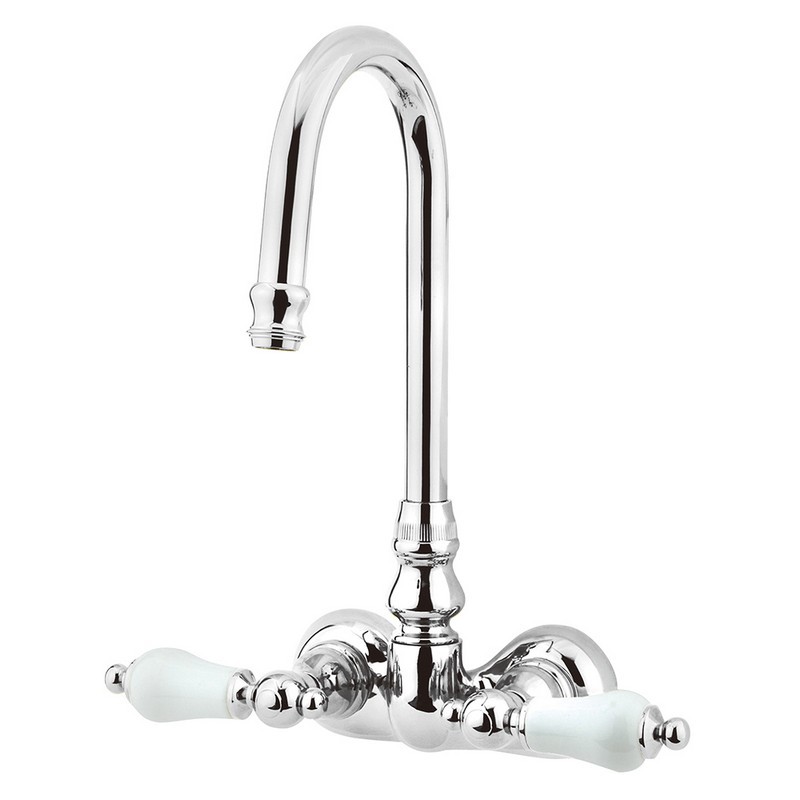 KINGSTON BRASS CC76T1 VINTAGE 3-3/8 INCH WALL MOUNT TUB FILLER IN POLISHED CHROME