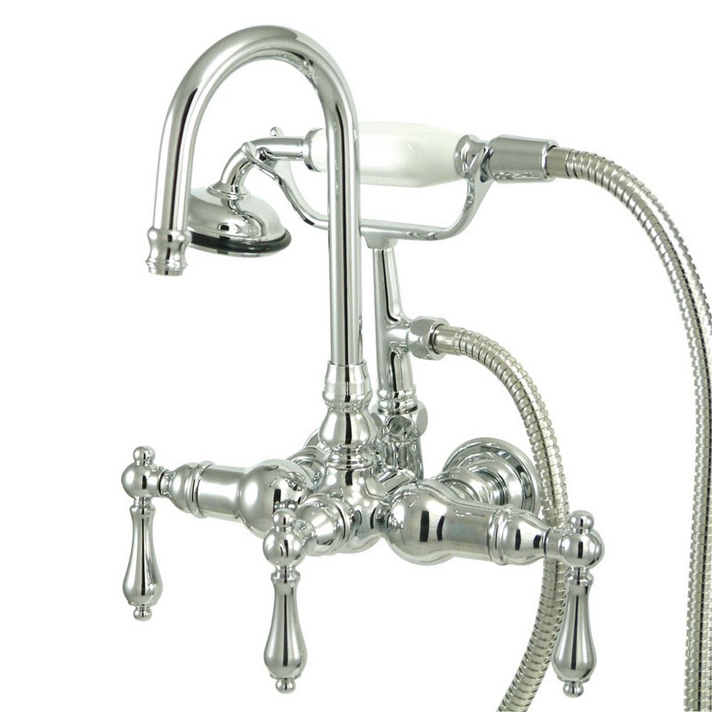 KINGSTON BRASS CC8T1 VINTAGE 3-3/8 INCH WALL MOUNT TUB FILLER IN POLISHED CHROME
