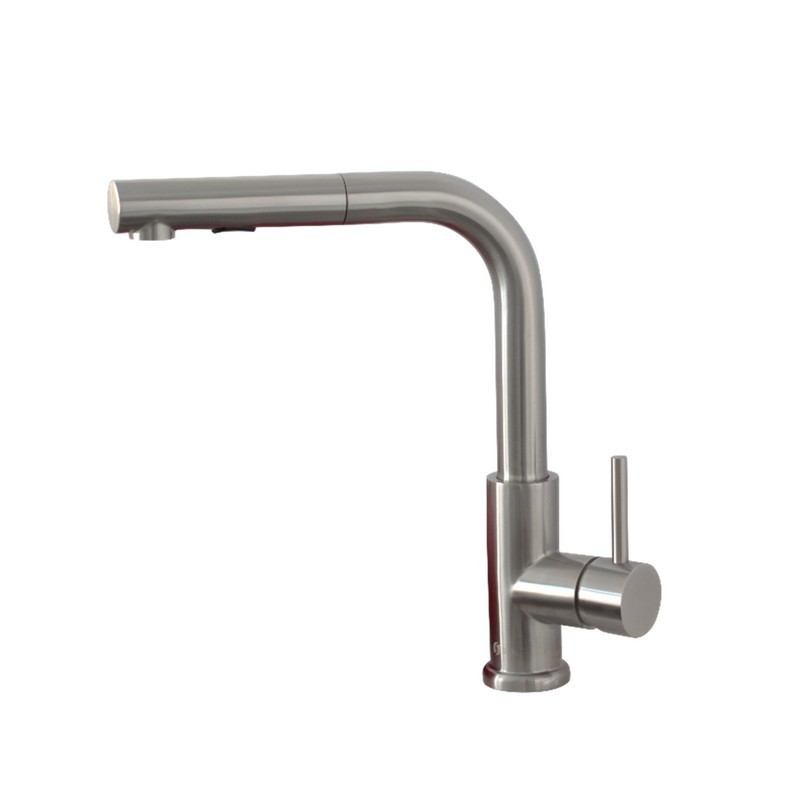 STYLISH K-130 VENEZIA 12 5/8 INCH SINGLE HANDLE PULL DOWN STAINLESS STEEL KITCHEN FAUCET