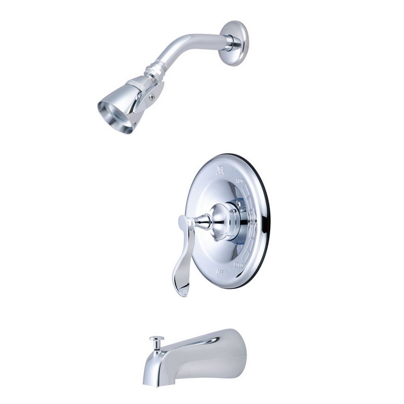 KINGSTON BRASS KB1631CFL CENTURY TUB AND SHOWER FAUCET IN POLISHED CHROME