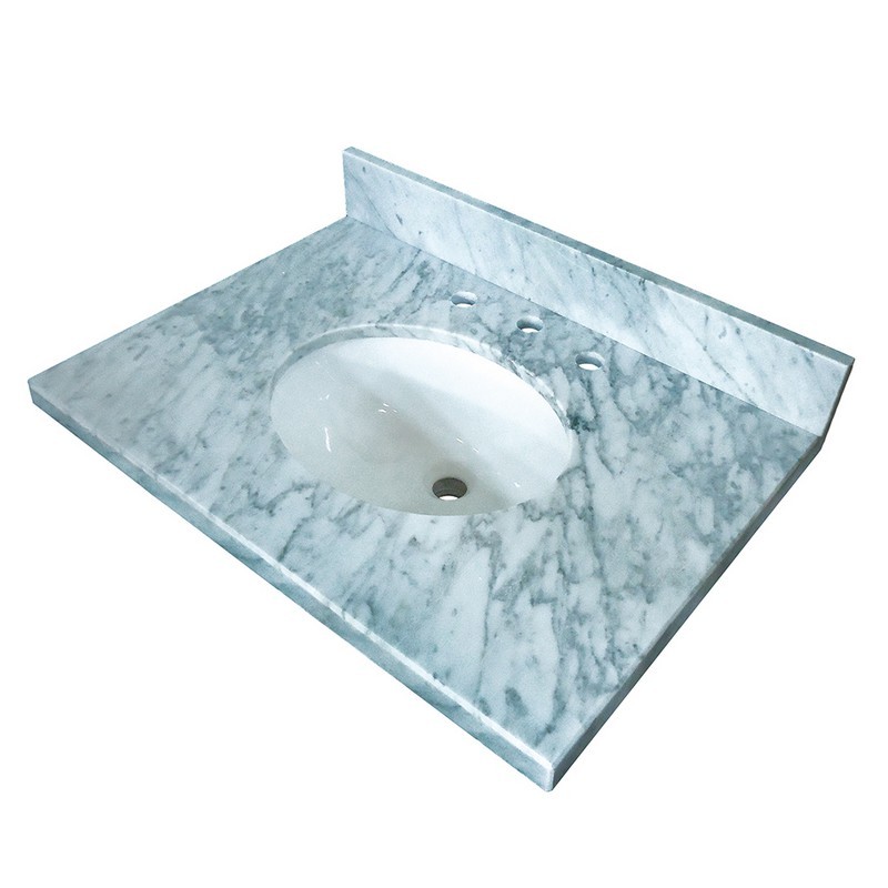 KINGSTON BRASS KVPB3022M38 FAUCETURE TEMPLETON CARRARA MARBLE VANITY WITH TOPS WITH 17 X 14 INCH UNDER MOUNT SINK