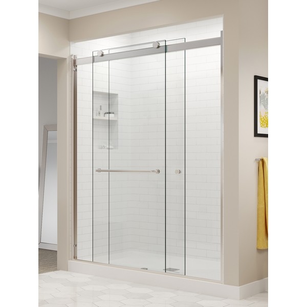 Frameless Sliding Shower Door Basco, How To Keep Glass Shower Doors From Sliding Open