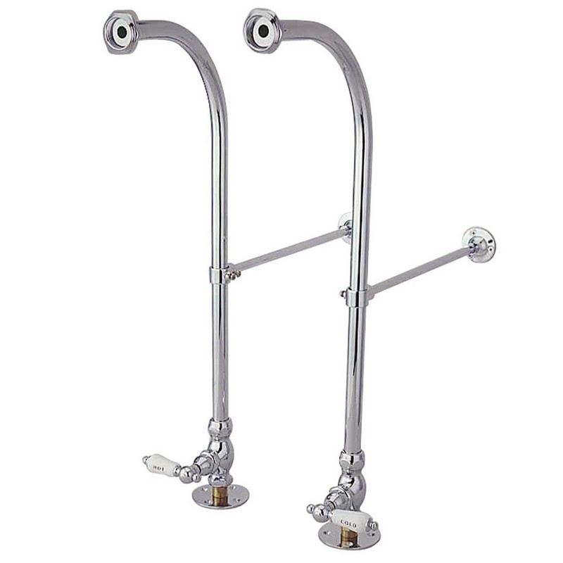 KINGSTON BRASS CC45HCL VINTAGE RIGID FREESTAND SUPPLIES WITH STOP PORCELAIN LEVER HANDLE