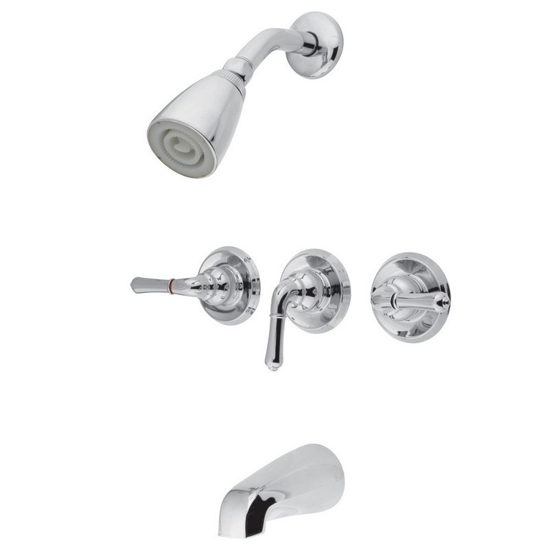 KINGSTON BRASS KB23 MAGELLAN TUB AND SHOWER FAUCET WITH 3 HANDLES