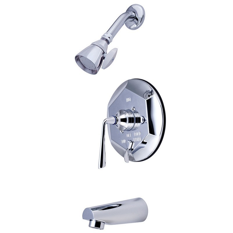 KINGSTON BRASS KB463ZL SILVER SAGE TUB AND SHOWER FAUCET WITH DIVERTER