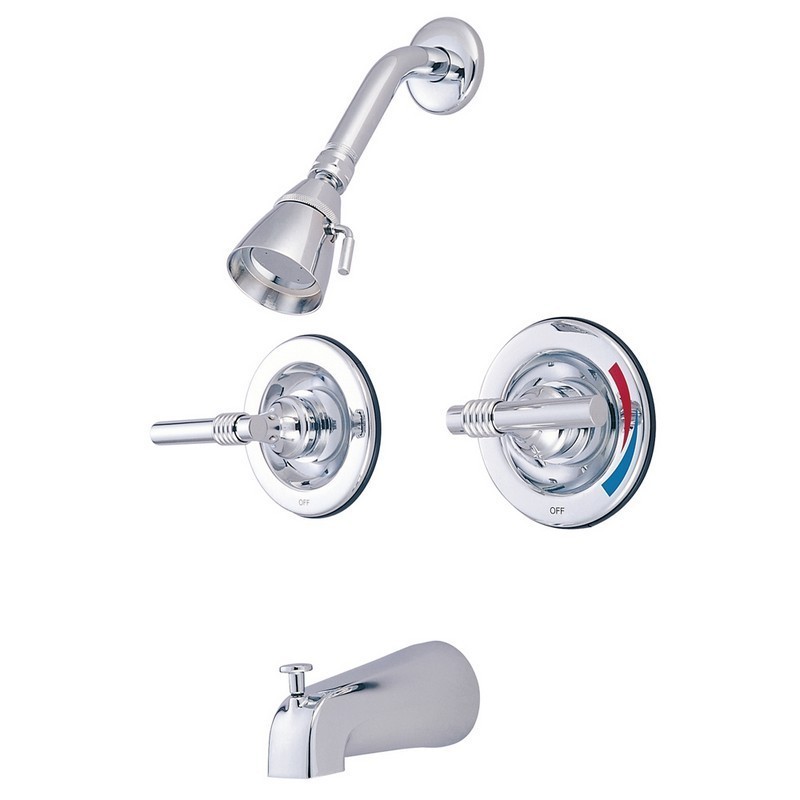 KINGSTON BRASS KB66ML VINTAGE TWIN HANDLES TUB SHOWER FAUCET PRESSURE BALANCED WITH VOLUME CONTROL