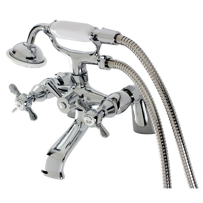 KINGSTON BRASS KS287 ESSEX 2-HANDLE DECK MOUNT CLAWFOOT TUB FAUCET WITH HAND SHOWER