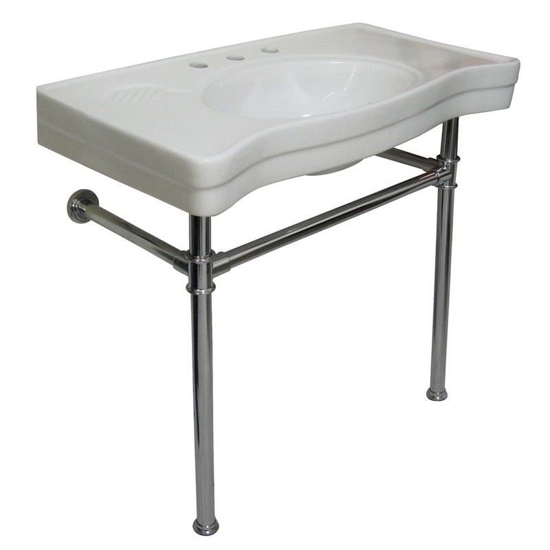 KINGSTON BRASS VPB136ST IMPERIAL 35.81 INCH CONSOLE SINK BASIN WITH STAINLESS STEEL LEG