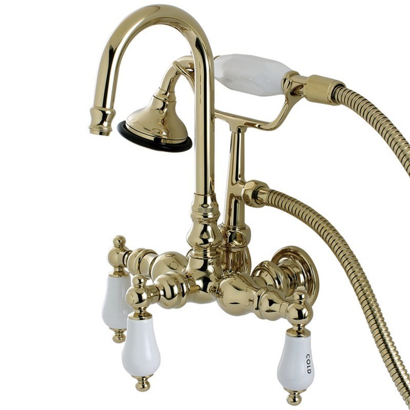 KINGSTON BRASS AE9T VINTAGE WALL MOUNT CLAWFOOT TUB FAUCET