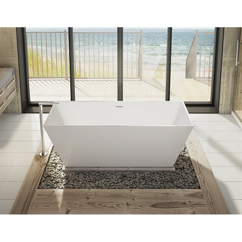 FLEURCO BCA6829-18 CALANDO GRANDE 69 INCH RECTANGULAR BATHTUB IN WHITE WITH DRAIN COVER