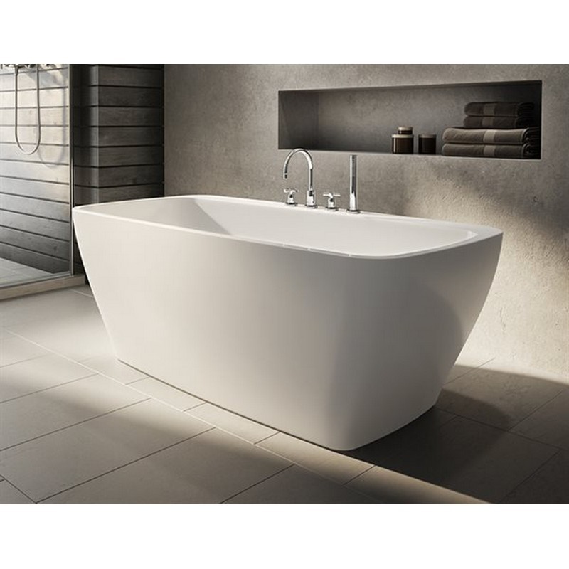 FLEURCO BZWA5931-18 WALTZ PETITE 59 INCH RECTANGULAR BATHTUB IN WHITE WITH DRAIN COVER