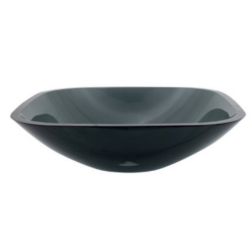 KINGSTON BRASS EVSQFK4 FAUCETURE TEMPLETON 1/2 INCH ROUND TEMPERED GLASS VESSEL SINK IN ONYX BLACK