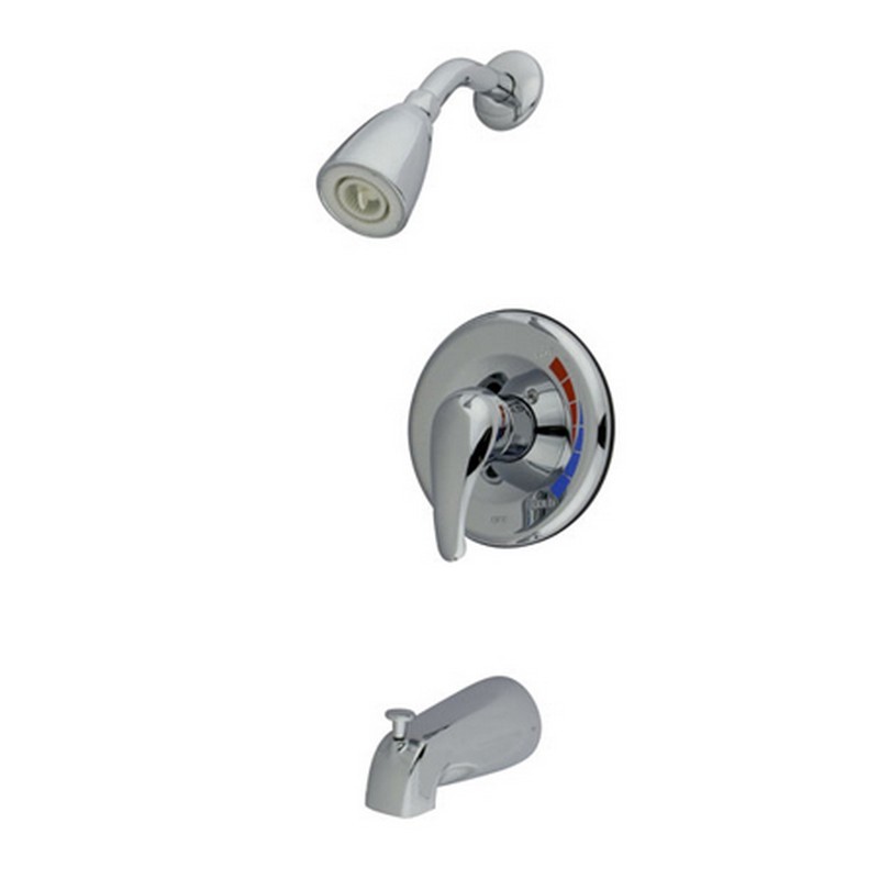 KINGSTON BRASS GKB651 CHATHAM WATER SAVING TUB AND SHOWER FAUCET WITH 1.5GPM SHOWER HEAD AND SINGLE LEVER HANDLE IN CHROME