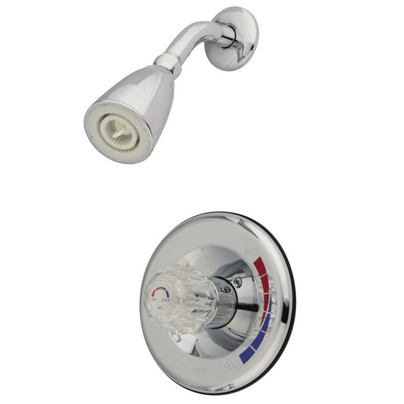 KINGSTON BRASS GKB681SO CHATHAM WATER SAVING SHOWER COMBINATION WITH SINGLE ACRYLIC HANDLE IN CHROME