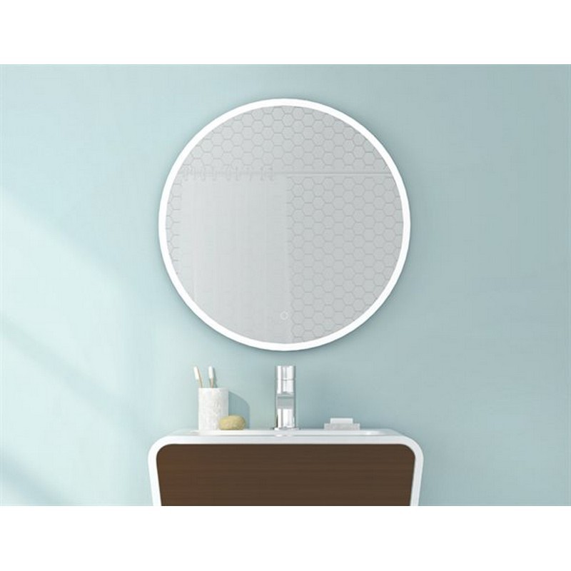 FLEURCO MHAR2424 HALO 24 W X 24 H INCH ROUND MIRROR WITH DEFOGGER AND LIGHTING