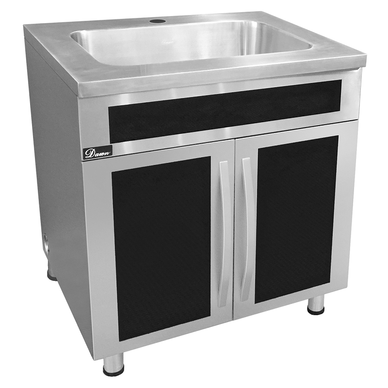 DAWN SSC3336G 33 INCH SEAMLESS ONE-PIECE STAINLESS STEEL CABINET WITH INTEGRATED SINK IN POLISHED SATIN