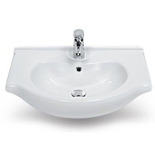 CERASTYLE 066200-U-ONE HOLE NIL 17 INCH RECTANGULAR WHITE CERAMIC WALL MOUNTED OR SELF-RIMMING SINK