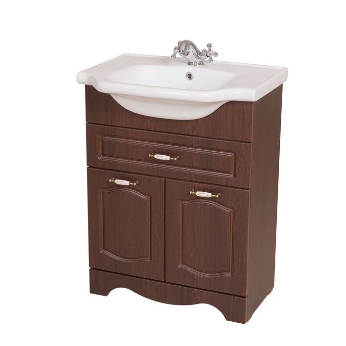 NAMEEKS CLA-F04 CLASSIC 23 INCH WALNUT VANITY CABINET WITH FITTED SINK