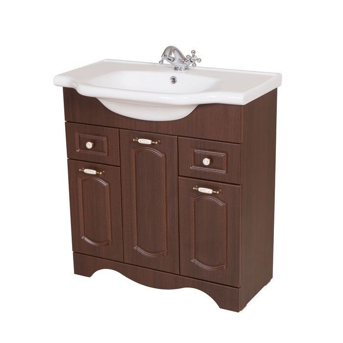 NAMEEKS CLA-F05 CLASSIC 31 INCH WALNUT VANITY CABINET WITH FITTED SINK