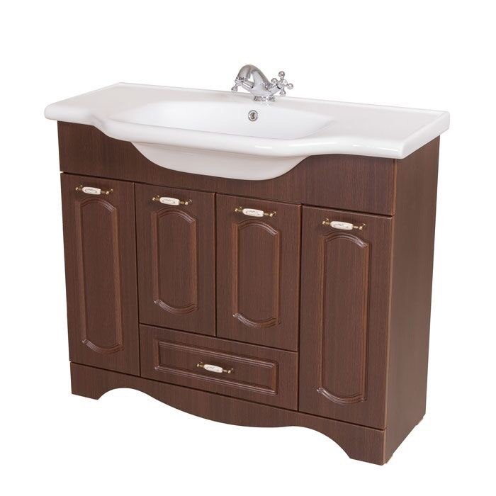 NAMEEKS CLA-F06 CLASSIC 39 INCH WALNUT VANITY CABINET WITH FITTED SINK